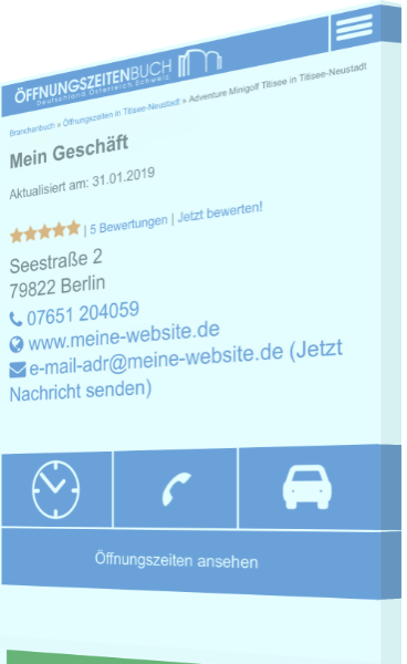 Öffnungszeitenbuch Profil erstellt von Faires-Online-Marketing